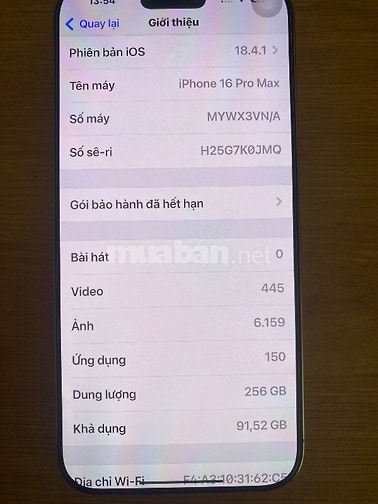 Iphone 16 promax  256 GB      
