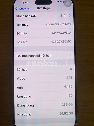Iphone 16 promax  256 GB      