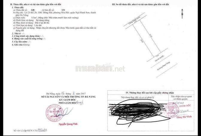 Đất ở hướng Đông Nam, Phan Tòng, Ngũ Hành Sơn
