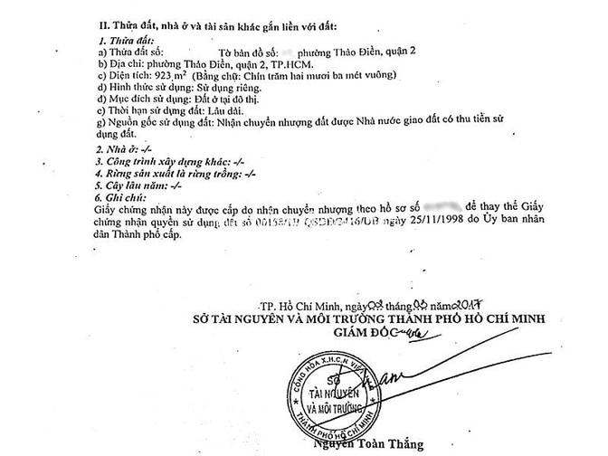Bán đất khu Kim Sơn Thảo Điền, 2MT thoáng, 923m2, cách sông SG 80m