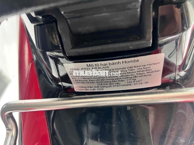 Honda Air Blade 125 2020 BSTP 9 Chủ Kí Giấy