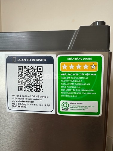 Tủ lạnh mini Electrolux EUM0930AD-VN Xám bạc
