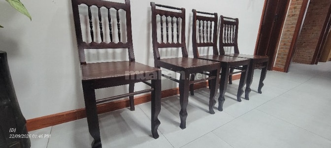 Bán 04 ghế gỗ Gõ (gỗ gụ), Phong cách xưa