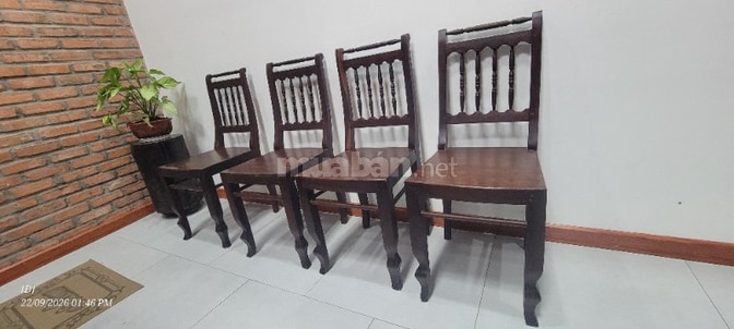Bán 04 ghế gỗ Gõ (gỗ gụ), Phong cách xưa