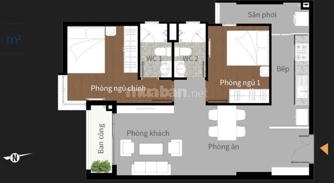 Cho căn góc chung cư Him Lam Phú An
