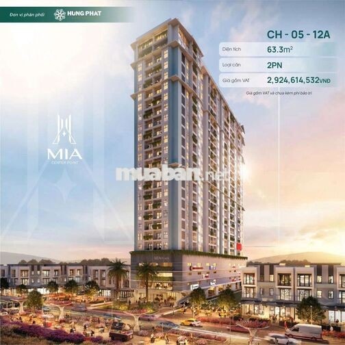 MIA CENTER POINT - Sẵn sàng bàn giao - Căn mẫu full nội thất