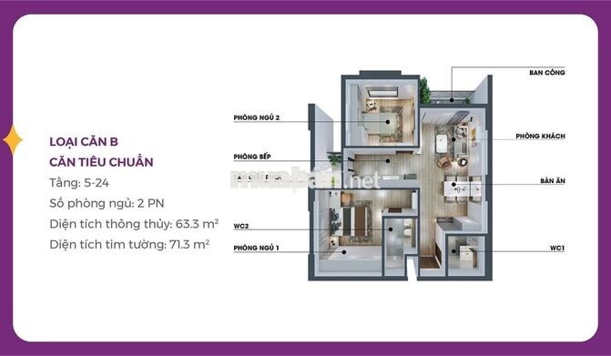 MIA CENTER POINT - Sẵn sàng bàn giao - Căn mẫu full nội thất