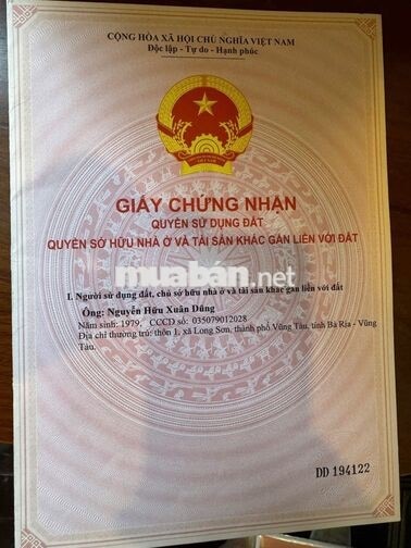 CHÍNH CHỦ, KDC GÒ CÁT, BÀ RỊA  6M × 18M + 3M TH, 108M2, GIÁ 2,35 TỶ