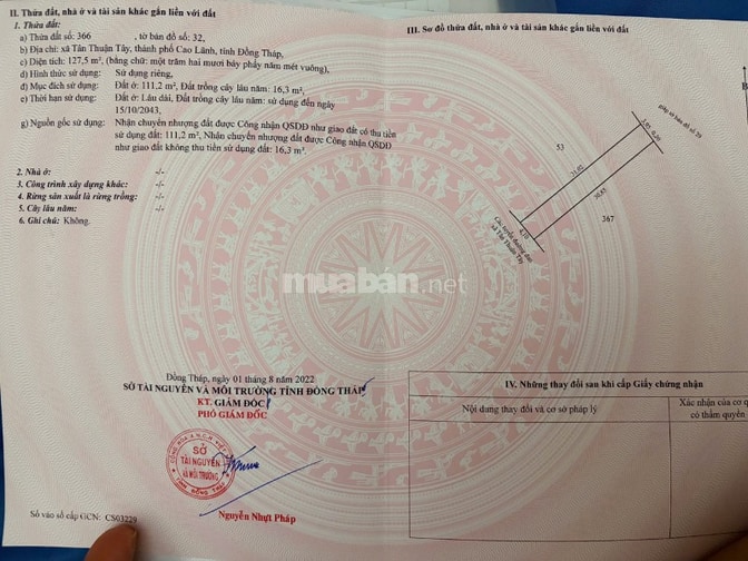 Bán Đất Thổ Cư Đường Nguyễn Công Nhàn, Tp. Cao Lãnh