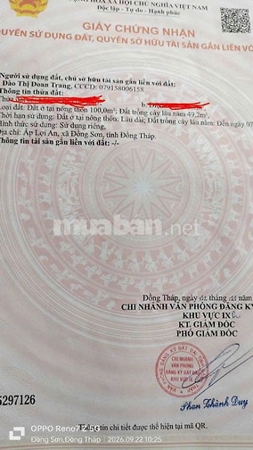  CẦN BÁN GẤP NHÀ GIÁ TỐT XÃ ĐỒNG SƠN, TỈNH ĐỒNG THÁP