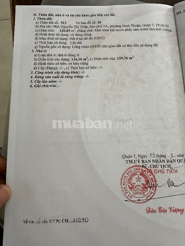 CHÍNH CHỦ BÁN NHÀ Q7 CHỈ 790 TRIỆU CÁCH MẶT TIỀN 98 NGUYỄN THỊ THẬP Q7