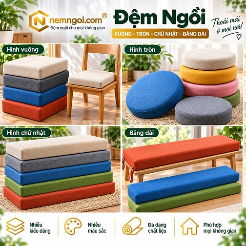 đệm ngồi lót ghế gỗ sofa cao cấp