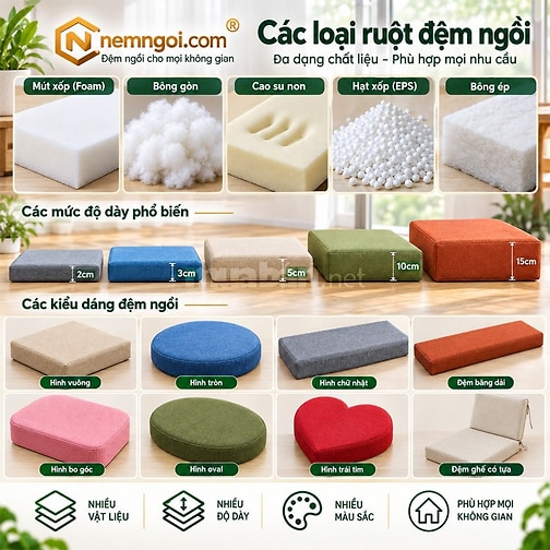đệm ngồi lót ghế gỗ sofa cao cấp