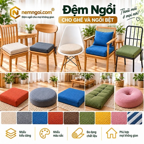đệm ngồi lót ghế gỗ sofa cao cấp