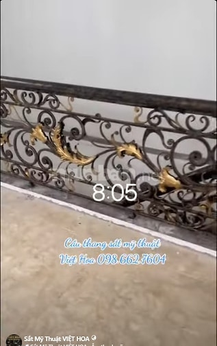 Cầu thang sắt mỹ thuật đẹp Ninh Bình