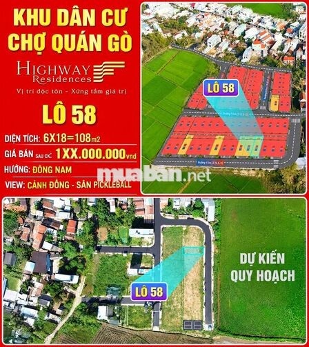 [Chính Chủ] Bán Gấp Lô Đất Vàng Đẹp Nhất Dự Án - KDC Chợ Quán Gò