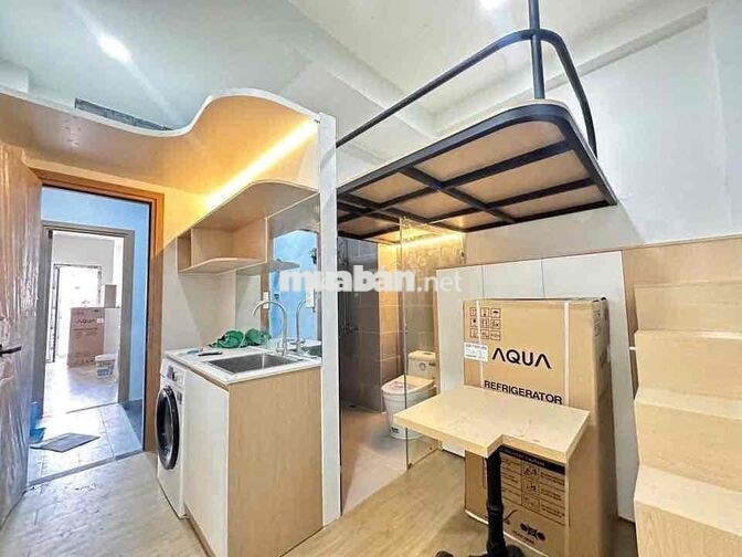Cho thuê hệ thống duplex gác ban công máy giặt full nt Lý Thái Tổ q10