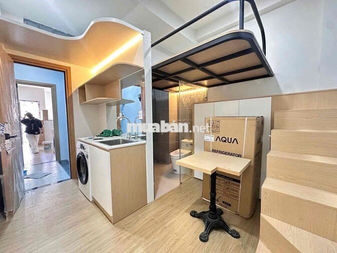 Cho thuê hệ thống duplex gác ban công máy giặt full nt Lý Thái Tổ q10