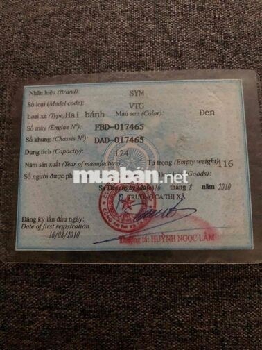 SYM VTG 2010 Đen 124cc xe zin còn chất