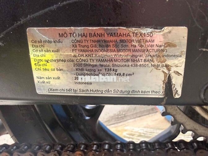 Yamaha TFX 150 2017 Xám Indonesia