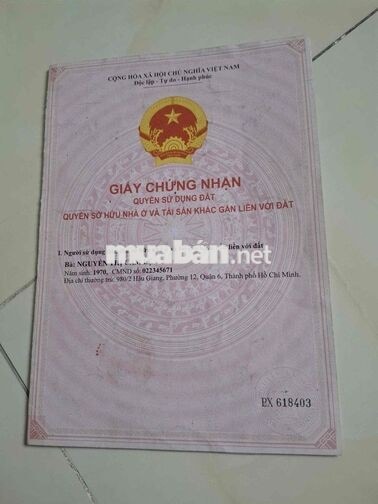 Bán nhà gần sát đường Hậu Giang