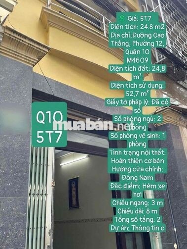Nhà hẻm Cao Thắng trung tâm Q10