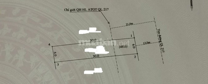 Đất thổ cư đã có sổ đỏ, mặt tiền quốc lộ 217 Huyện Bá Thước-Thanh Hóa