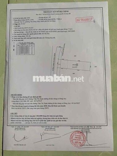 Mặt Tiền đường Trần Thị Xanh SHR DT 93,9m2