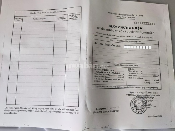Bán nhà khu phố tây bùi viện quận 1