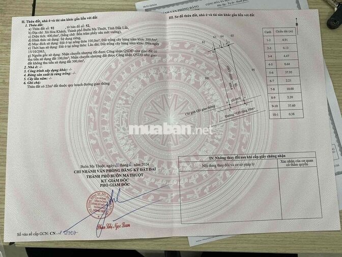 Cần bán đất đối diện chợ Đoàn Kết, xã Hoà Khánh cũ. cách trung tâm 9km