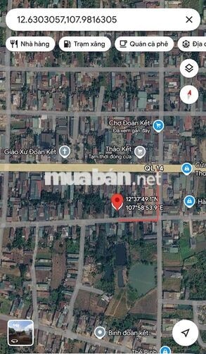 Cần bán đất đối diện chợ Đoàn Kết, xã Hoà Khánh cũ. cách trung tâm 9km