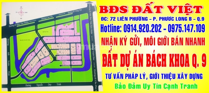 Bán lô đất B2 - 47, dt 7x26m, KDC Bách Khoa Q9, TP Thủ Đức, giá giảm 