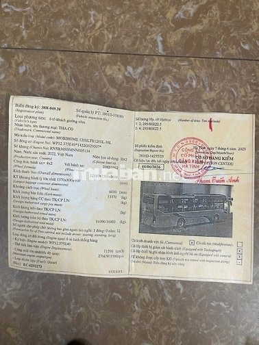THÔNG BÁO MỜI CHÀO GIÁ CẠNH TRANH THANH LÝ XE ÔTÔ BKS: 38H-04920