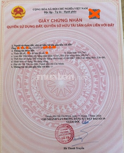 Đất Trung Tâm Củ Chi, 110,7m2 chỉ 1 tỷ 635, Sát KCN, Chợ, Bệnh viện