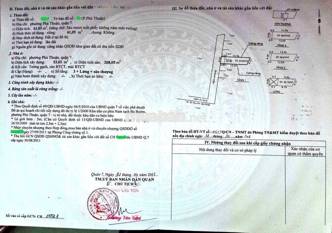 BÁN NHÀ HẺM XE HƠI 803 HUỲNH TẤN PHÁT