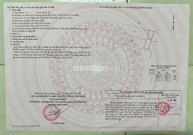 Chính chủ cần bán gấp đất thổ cư 95m2 sổ hồng riêng đường Dương Công K
