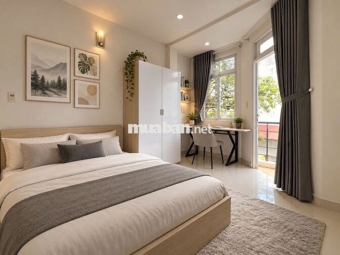 CHDV MỚI ĐẸP FULL NỘI THẤT TÁCH BẾP BAN CÔNG CỬA SỔ LẤY GIÓ NẮNG
