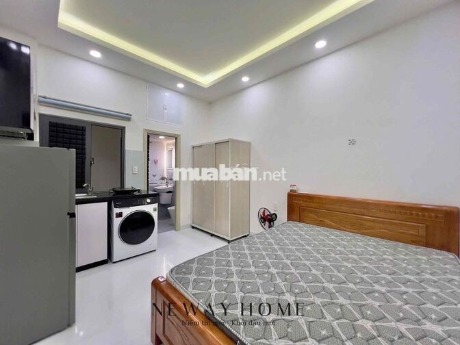 Studio cửa sổ giếng trời full nội thất ngay gần cầu chữ Y, dễ qua q1,5