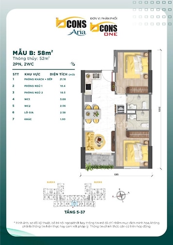 Căn hộ Bcons Aria  - Chỉ 120 triệu nhận nhà miễn gốc + lãi 24 tháng