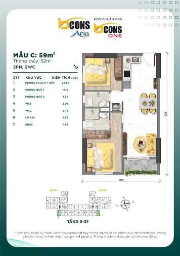 Căn hộ Bcons Aria  - Chỉ 120 triệu nhận nhà miễn gốc + lãi 24 tháng