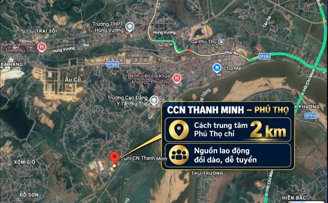 Bán nhanh lô đất công nghiệp tại CCN Thanh Minh, Phú Thọ
