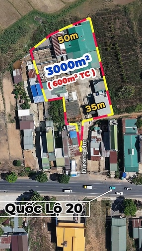 Chủ ngộp bán gấp 3000m2 đất kho xưởng sát QL20 Đức Trọng