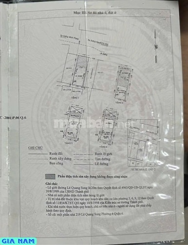 BÁN NHÀ GÓC 2 MẶT TIỀN KINH DOANH : 219A LÊ QUANG SUNG - P. 6 - Q. 6 