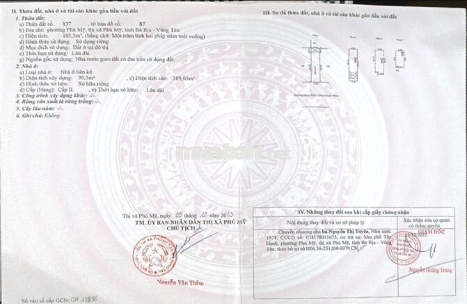 Bán nhà trung tâm phường Phú Mỹ, TP.HCM