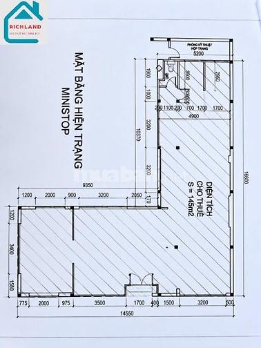 Cho thuê nhà mt 65bis mạc đĩnh chi, đakao, Q1, dt 14,5x16,6m, trệt cấp