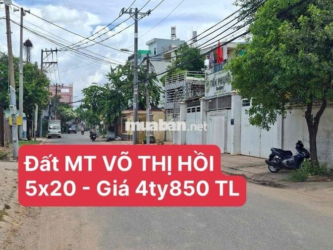 Đất 5x20m, Shr, MT Võ Thị Hồi KD Buôn Bán Tốt Gần Trần Văn Mười.