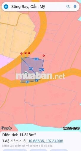 Bán 11.446m2 khu vực hồ Sông Ray, TP. Đồng Nai, 300 thổ cư