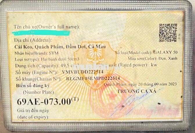 SYM Galaxy 50 2023 Đen, Xanh. giấy chính chủ