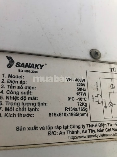 Thanh Lý 3500, Tân Phú Cũ HCM. Tủ Mát sanaky 408L