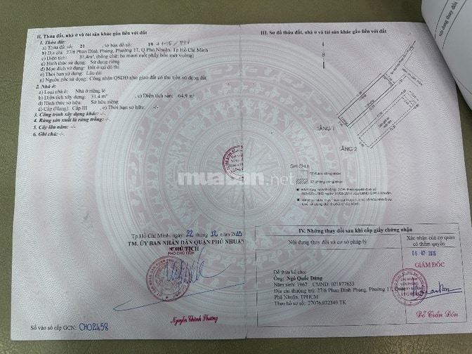 Bán nhà phan đình phùng giá 4.5 tỷ 